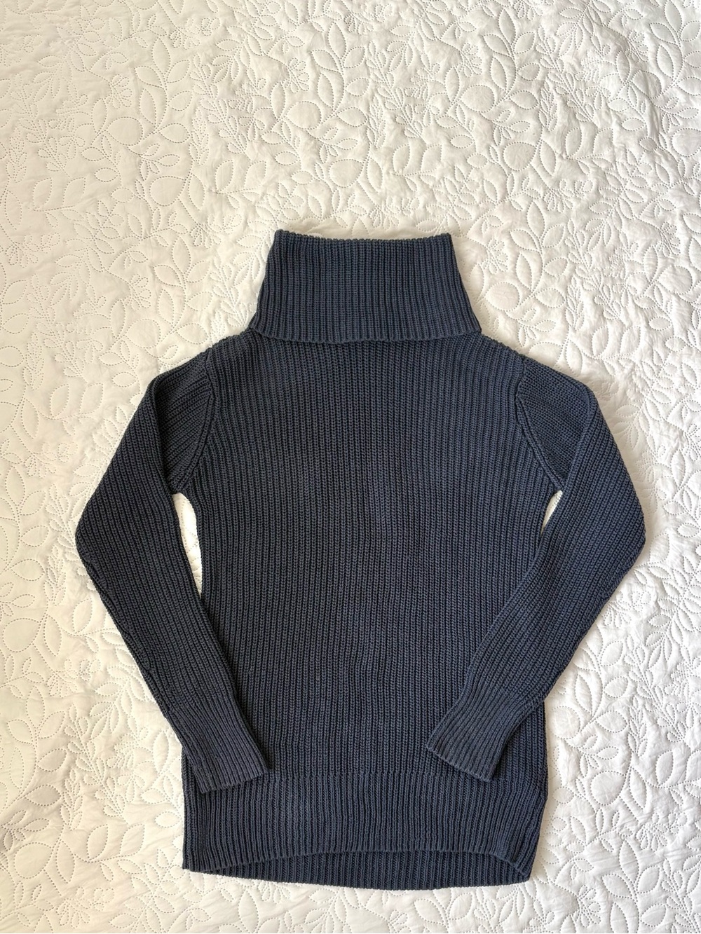 Vintage Abercrombie & Fitch Chunky Ribbed Turtleneck Sweater Navy Size M Y2K